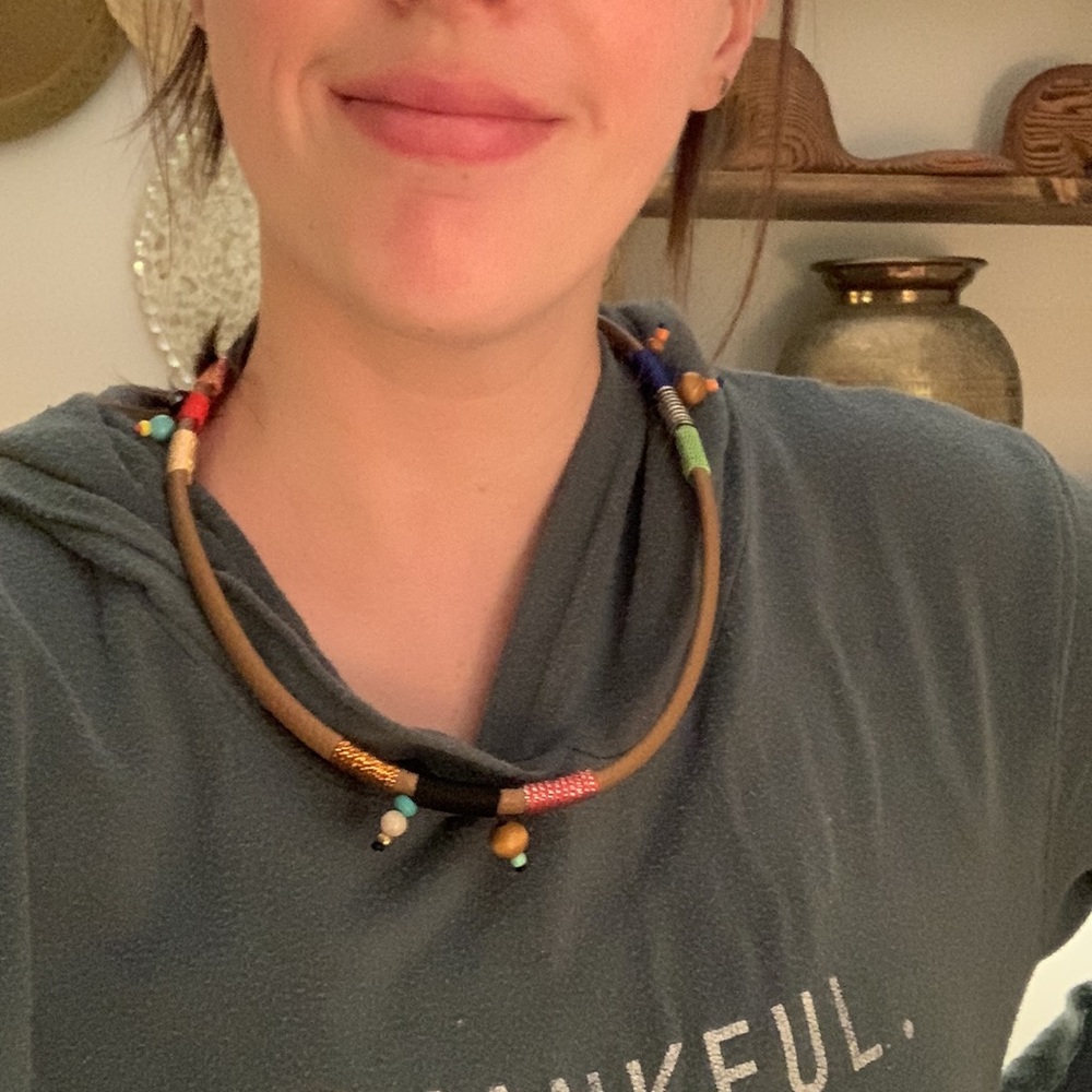 Leather Beaded Necklace